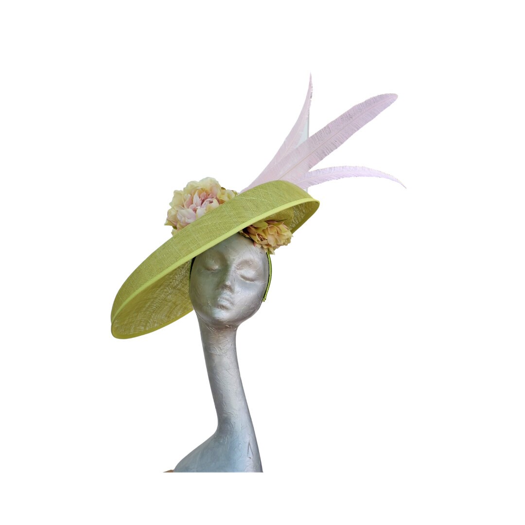 Wasabi Green Hatinator Extra Large Hydrangea Flower Feather wasabi-green-hatinator-extra-large-hydrangea-flower-feather