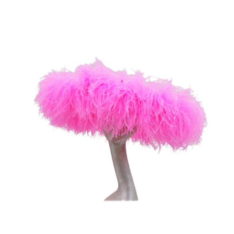 Emma Extra large Hat with Ostrich feather boa in Two Tone Cerise pink By Hats2go Made to Order image 3