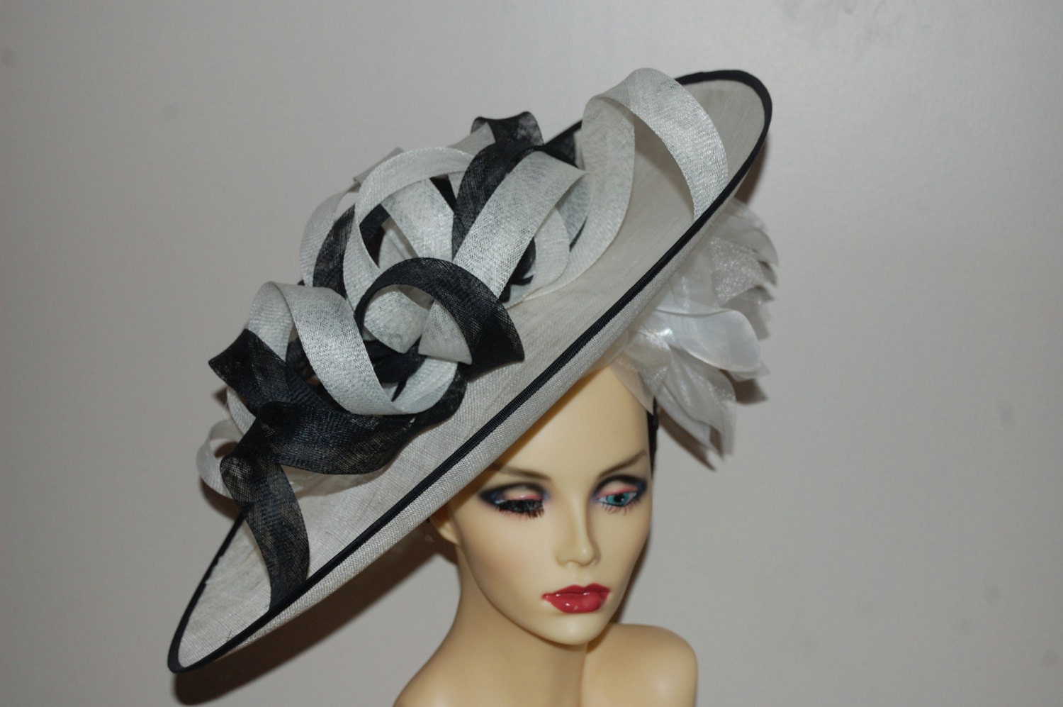sinamay loops and organza flowers 