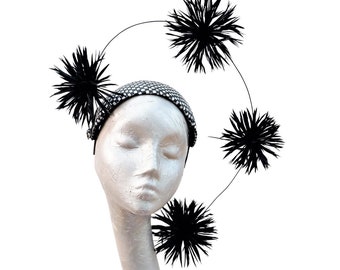 Coco - Black & White Fascinator/headpiece