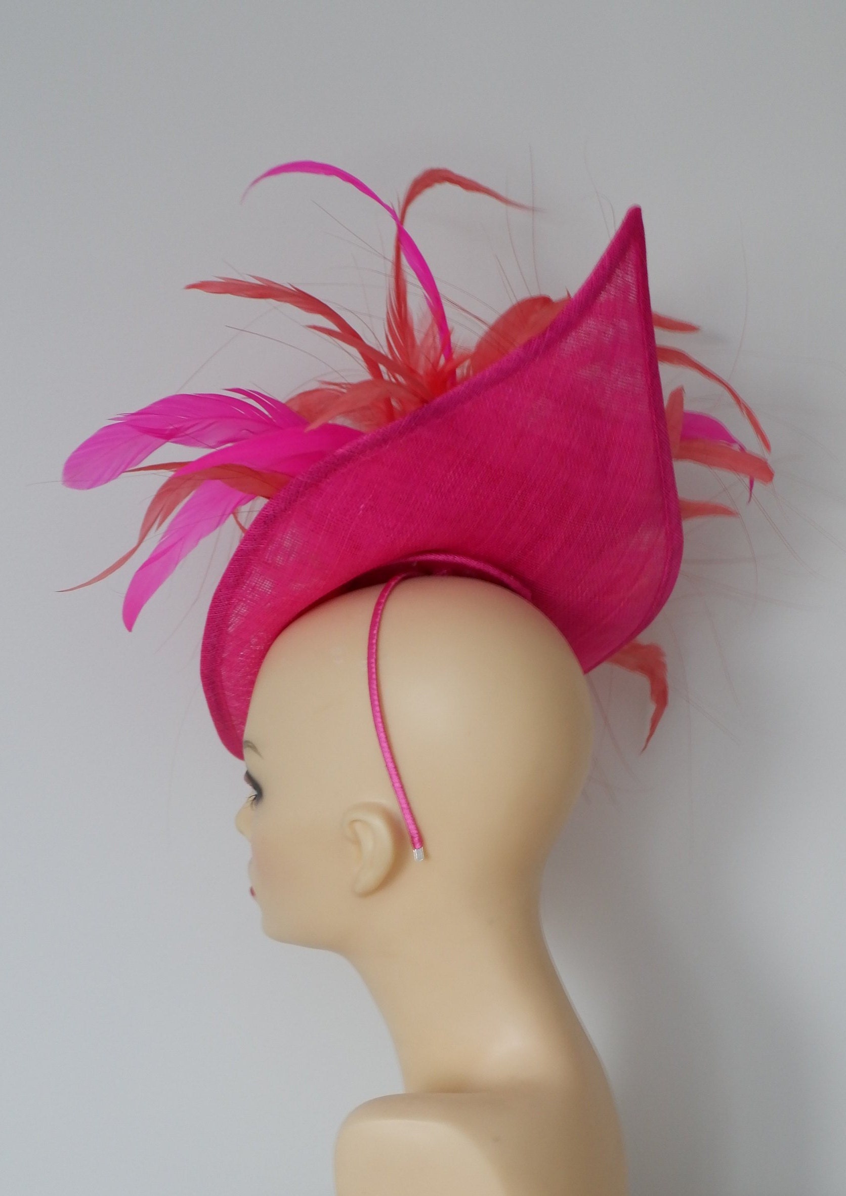 Cereza irregular Shaped Cerise Pink Hatinator With Coral & Etsy UK