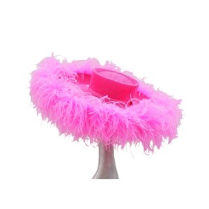 Emma Extra large Hat with Ostrich feather boa in Two Tone Cerise pink By Hats2go Made to Order image 4