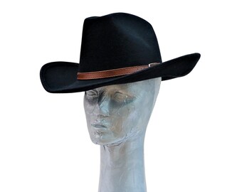 Texan Gentleman's 100% Wool Black Cowboy Hat