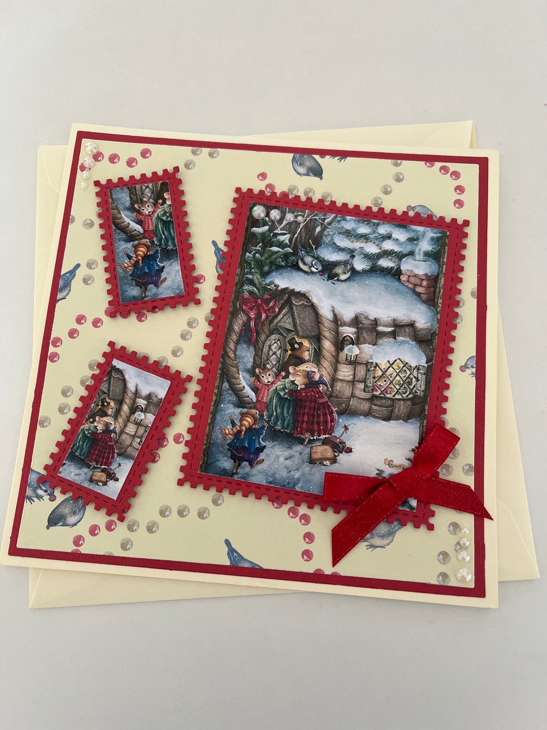 Cute Holly Pond Hill Hugging Mice Seasonal Winter Card Etsy