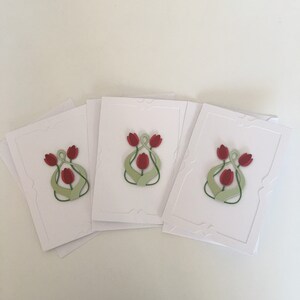 Set of three Stunning Tulip Notecards