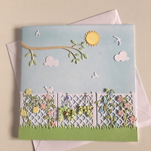Cartão de jardim de flores em branco incomum e único