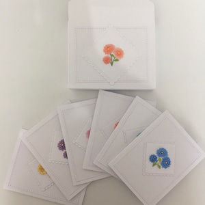 Sei belle, floreali, carte in scatola con smerlato e cucito effetto dettaglio consegna gratuita