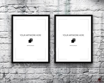 Download 11x14 Set Of 2 Frame Mockup Black Poster Mockup Old Brick Grey Wall Framed Art Instant Download Frame Mockup 3d Mockup Logo Free PSD Mockup Templates