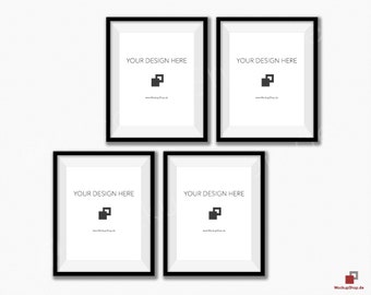 Download Free BLACK FRAME MOCKUP 8x10, Set of 4 vertical Frame mockup, Empty Frame Styled Stock Photography, Product Background Mockup, black frame mockup PSD Template