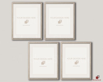 Download Free Wood MOCKUP FRAME 24x30 / Set of 4 Frames / vertical Frame / beige wall / Old Vintage Frame Mockup / Vintage nordic style / Empty Mockup PSD Template