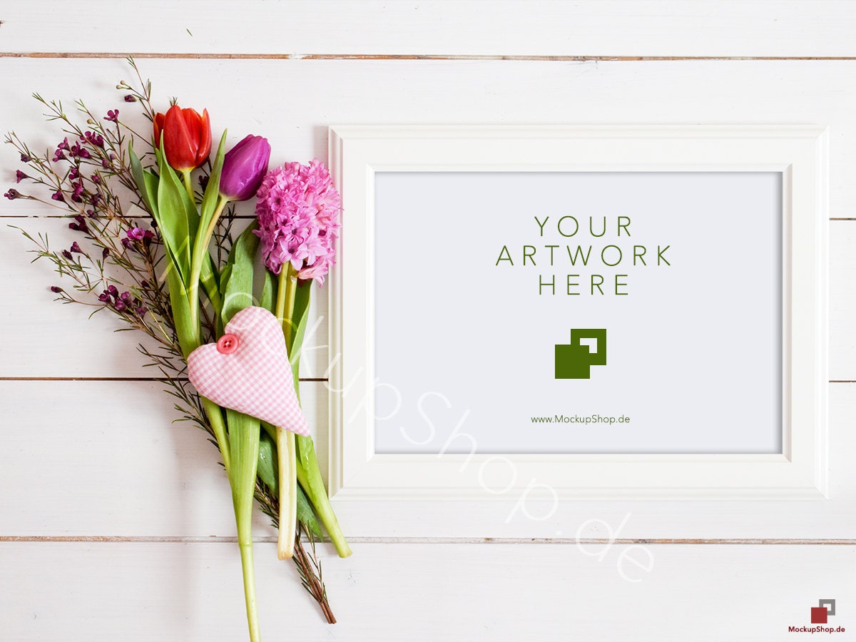 Download FLOWER MOCKUP horizontal frame / spring flowers / valentines | Etsy