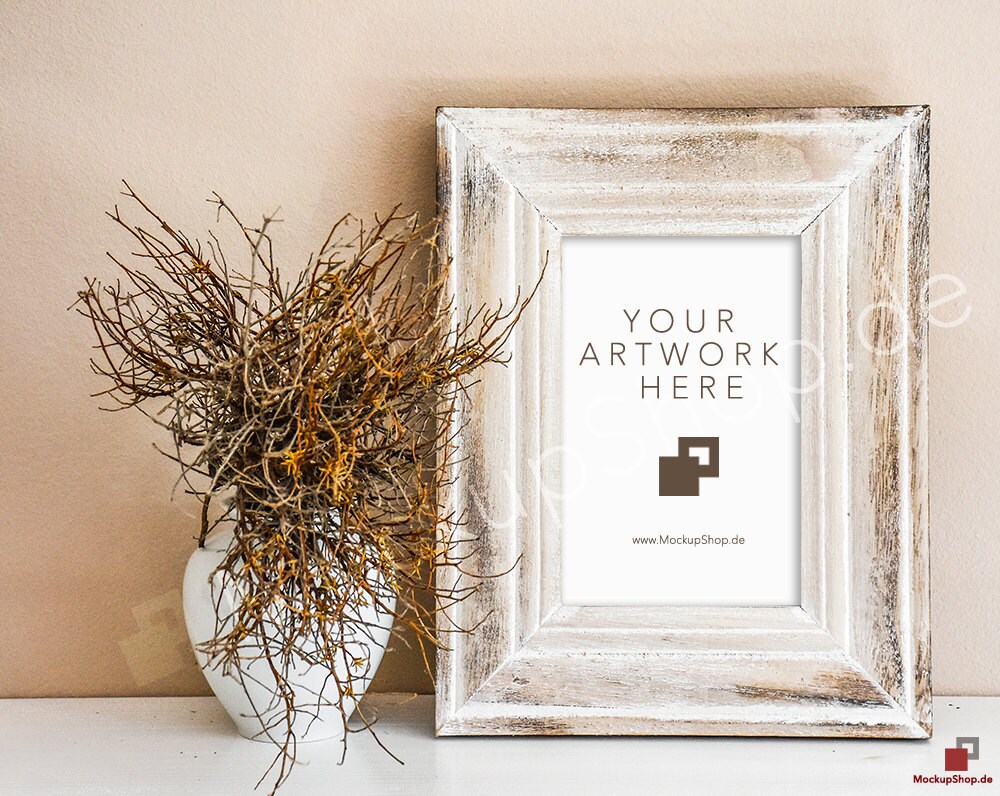 FALL WODDEN FRAME Mockup // Empty Frame Mockup // Old