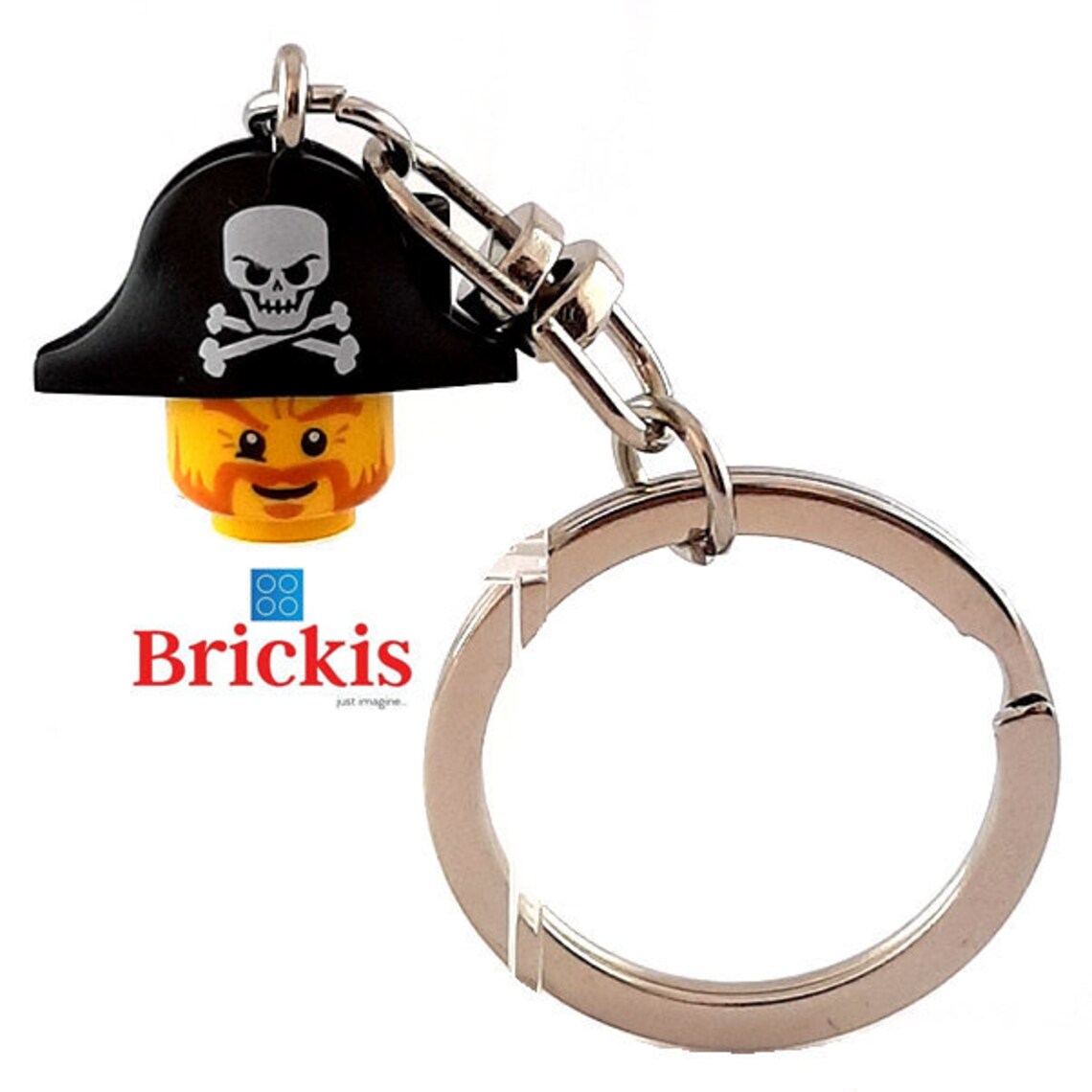 LEGO® keychain made with PIRATE head minifigure element Jack Etsy