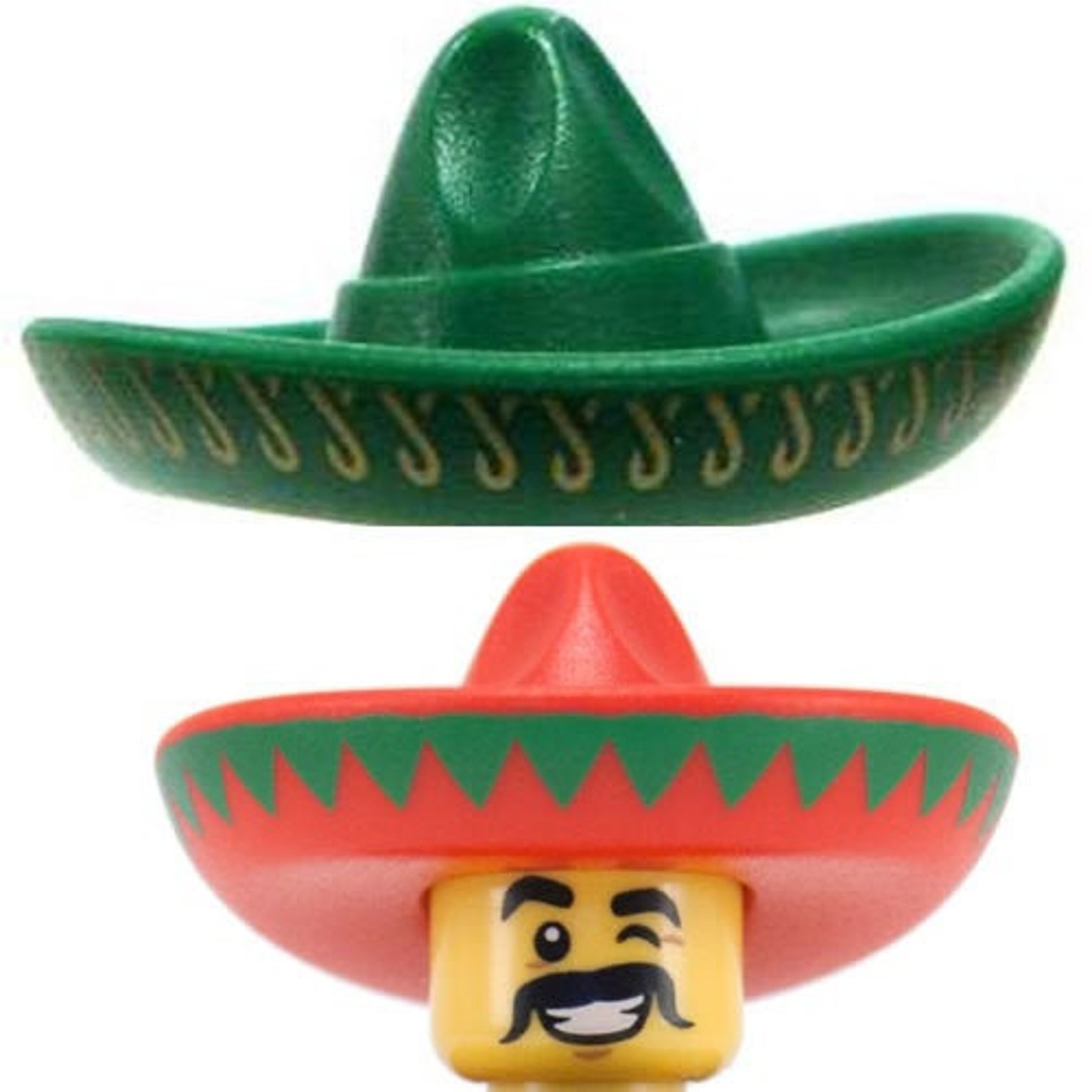 LEGO® MEXICAN SOMBRERO red or green for your minifigures | Etsy
