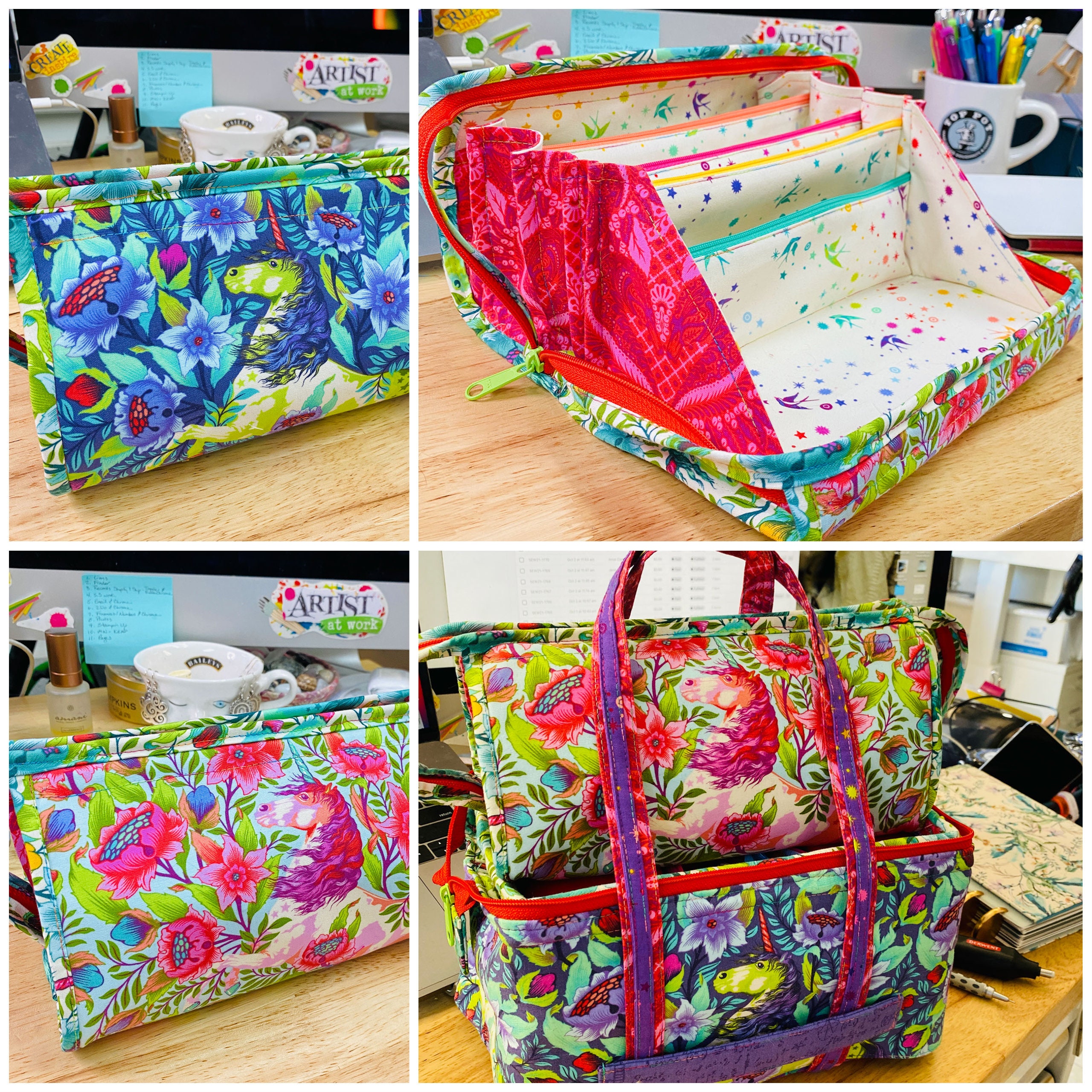 TULA ROSE Lisez s'il vous plaît Bionic Gear Bag Notions Tote Pattern  Organisateur de couture ou d'électronique L'original authentique -   France