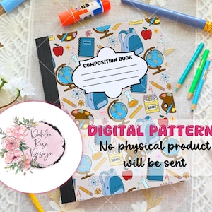 Hand-Drawn Composition Notebook Cover PNG – Printable Art