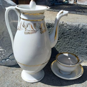 Biedermeier Antique set French coffee pot teapot cup griffin white large teapot louis antique 1800 year