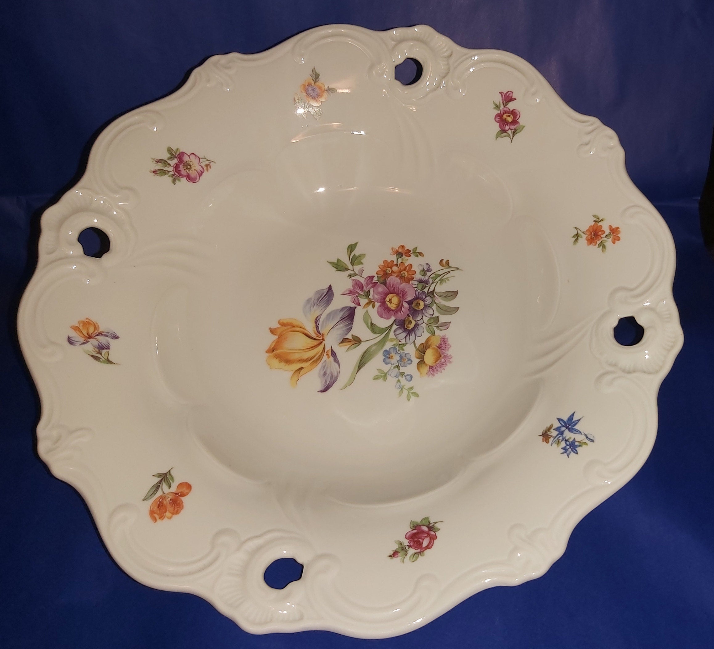 Weimar Porcelain アンティーク皿 Weimar Germany Porcelain Plate Antigue Vintage Plate Flower