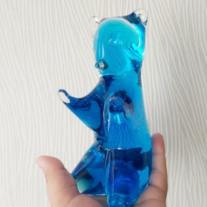 OLANDS HYTTAN SWEDEN Vintage glass figure Vintage Sweden Swedish Art Glass Bear Figurine collection vintage gift