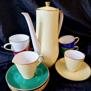 Hutschenreuther Germany 1970 porcelain Vintage coffee set beautiful mocha set