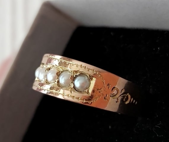 Antiques ring 56/14 k Vintage gold ring Pearl ring