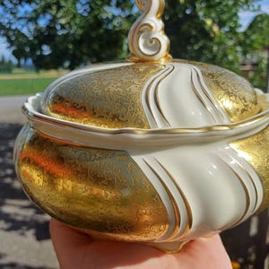 Alka porcelain Germany box gold antique vintage porcelain plate Vintage gift collection big bonbonniere