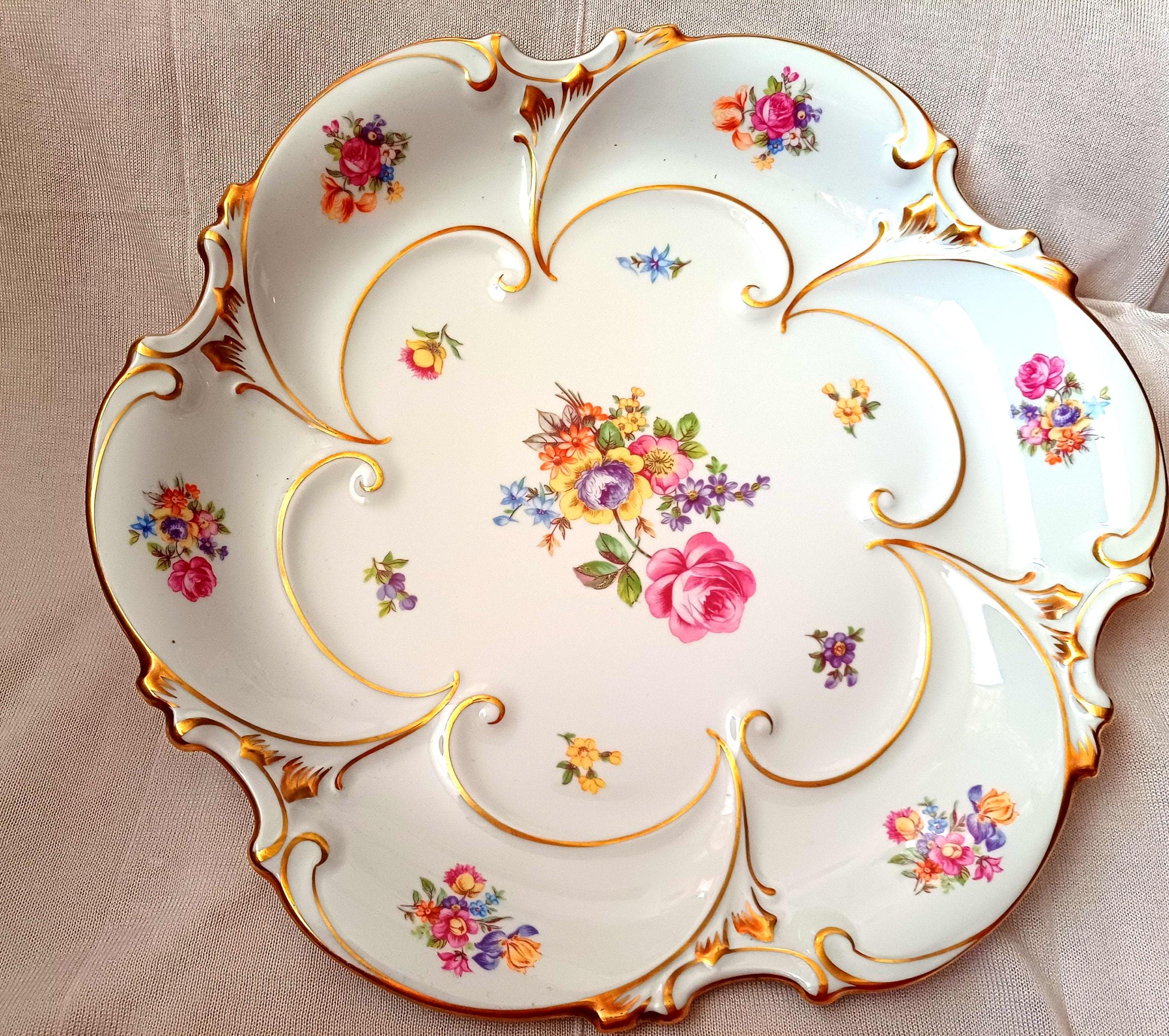 Jlmenau Graf Von Henneberg Plate Germany 1940 Porsellan Flower