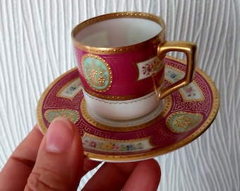 Thun porcelain PAEPKE & SCHAFER (Decorator&#39;s mark, Bohemia) - ca 1930s ,antique cup Porcelain small cup Antique gift Collection Germany