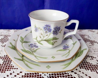 Schumann tasse assiette vintage Flower Porcelain Allemagne cadeau pour sa tasse cadeau vintage avec myosotis