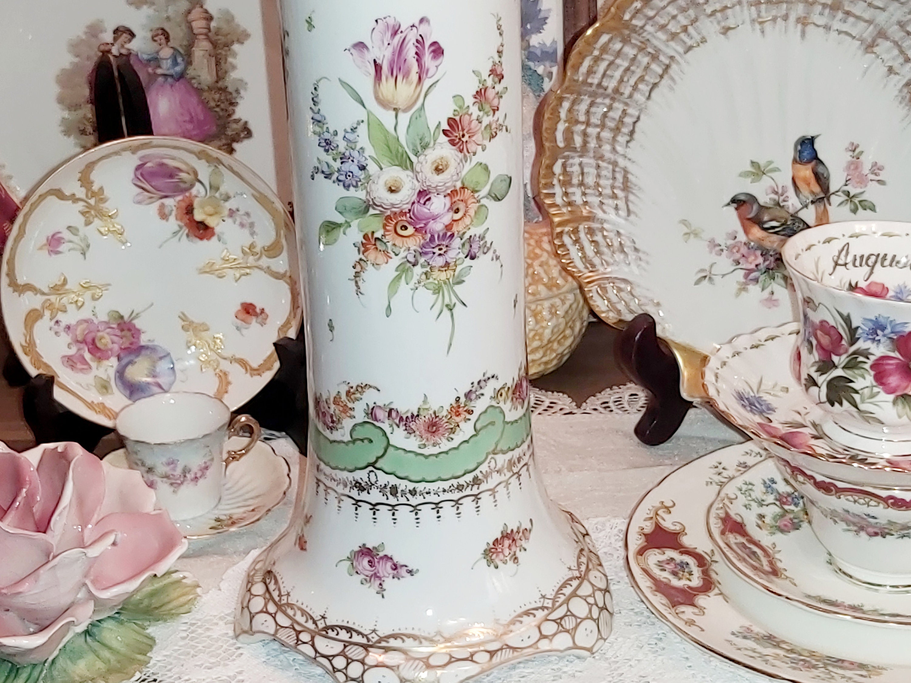 Antique dresden vase - Etsy 日本 Antique dresden vase - Etsy 日本