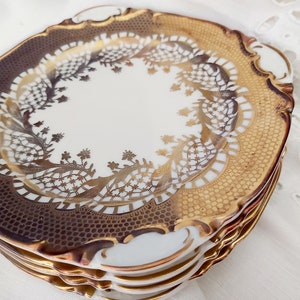 Alka porcelain Germany 4 dessert plate gold antique vintage porcelain plate Vintage gift collection