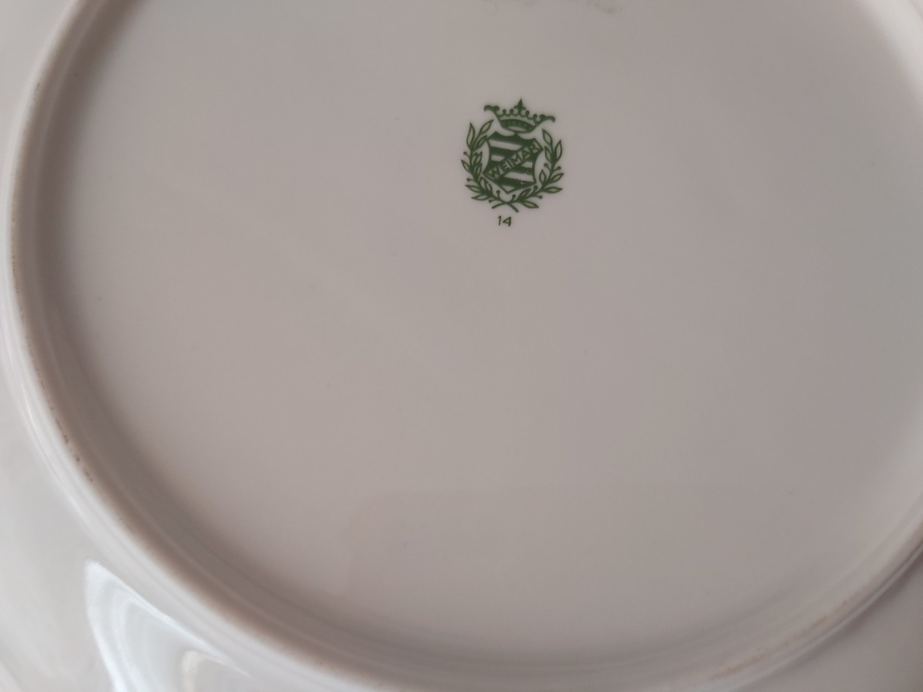 Weimar Germany Porcelain Plate Antigue Vintage Plate Flower
