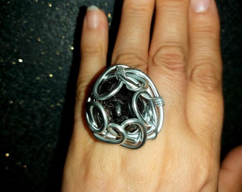 Garnet ring Natural stone Gift for women gift Raw stone Aluminum Wire pendant Crystal stone Gift Jewelry handmade