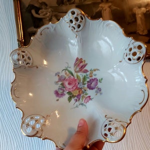 Rosenthal Moliere plato Flor de porcelana antigua 1940 año Colección rara Rosenthal
