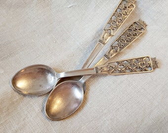 Small coffee spoons silver 830/ 3 p. collectible antique gift Sweden silver