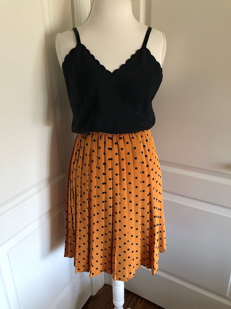Mustard yellow jacket pleated skirt outfit set womens 12 M/L Etsy