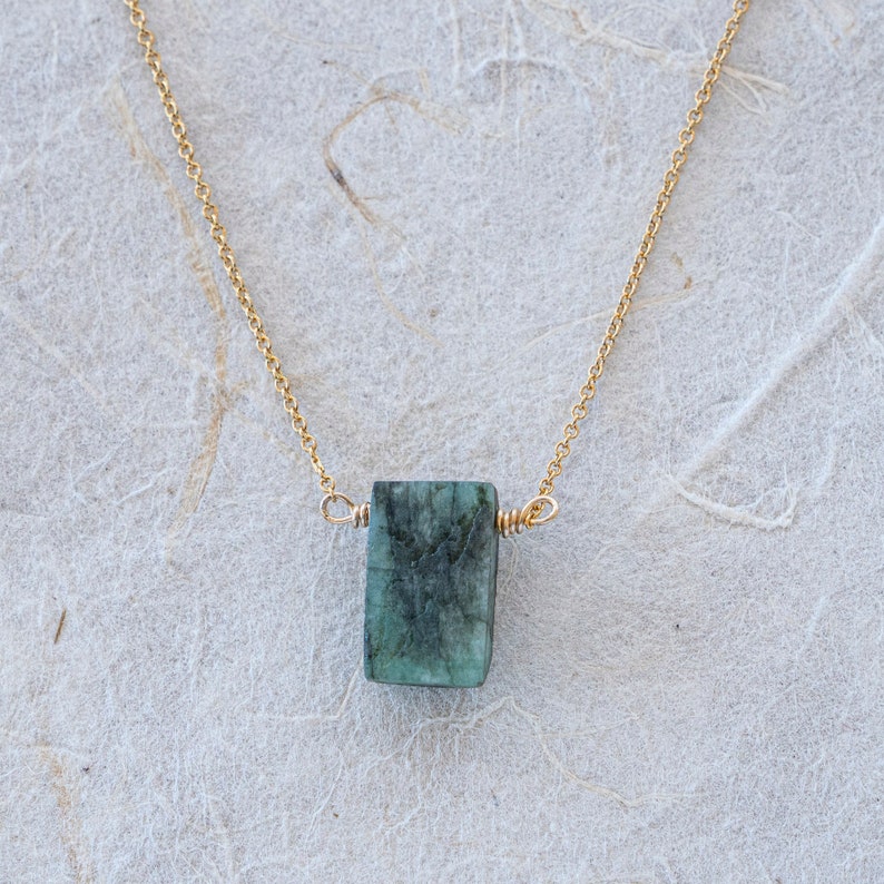 Emerald NecklaceGenuine Emerald NecklaceEmerald Pendant NecklaceGreen Emerald pendant NecklaceMay birthstone