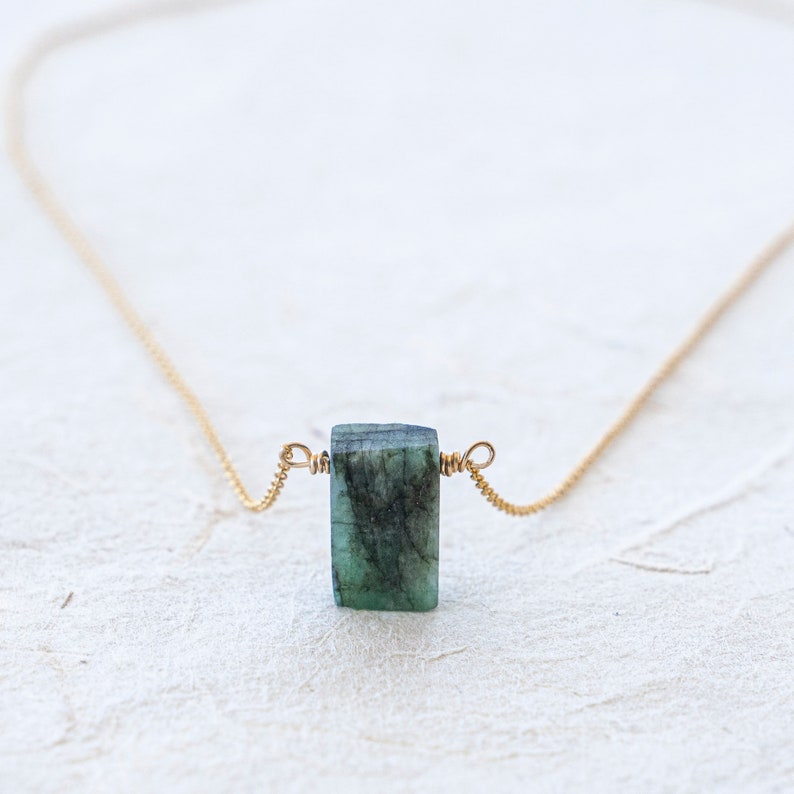 Emerald NecklaceGenuine Emerald NecklaceEmerald Pendant NecklaceGreen Emerald pendant NecklaceMay birthstone