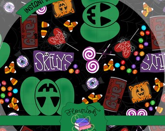 Candy Mash - Halloween Digital Paper -  Seamless Pattern - Hand Drawn Seamless Pattern - Fabric Pattern