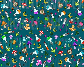 Mushroom Magic Exclusive Seamless Pattern, Fabric Pattern, Instant Download, Fall Seamless pattern, Sublimation Fabric, Digital Design