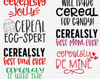 Holiday Cereal Bowl SVG, Cut File Bundle, Cereal Bowl SVG, Holiday Cut Files, Instant Download