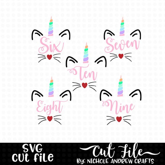 Caticorn Birthday Svg Birthday Numbers Svg Birthday Number Etsy