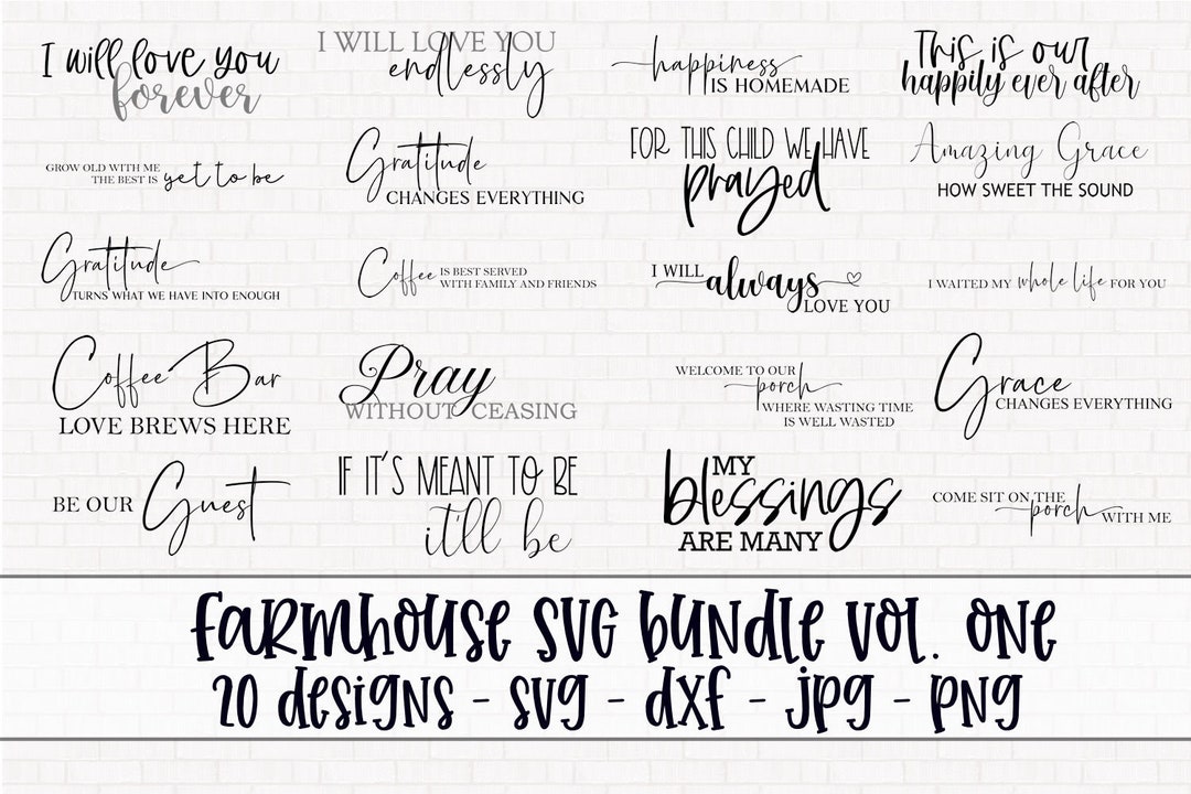 Farmhouse SVG Cut File Bundle Farmhouse Sign SVG Instant Download Cut ...