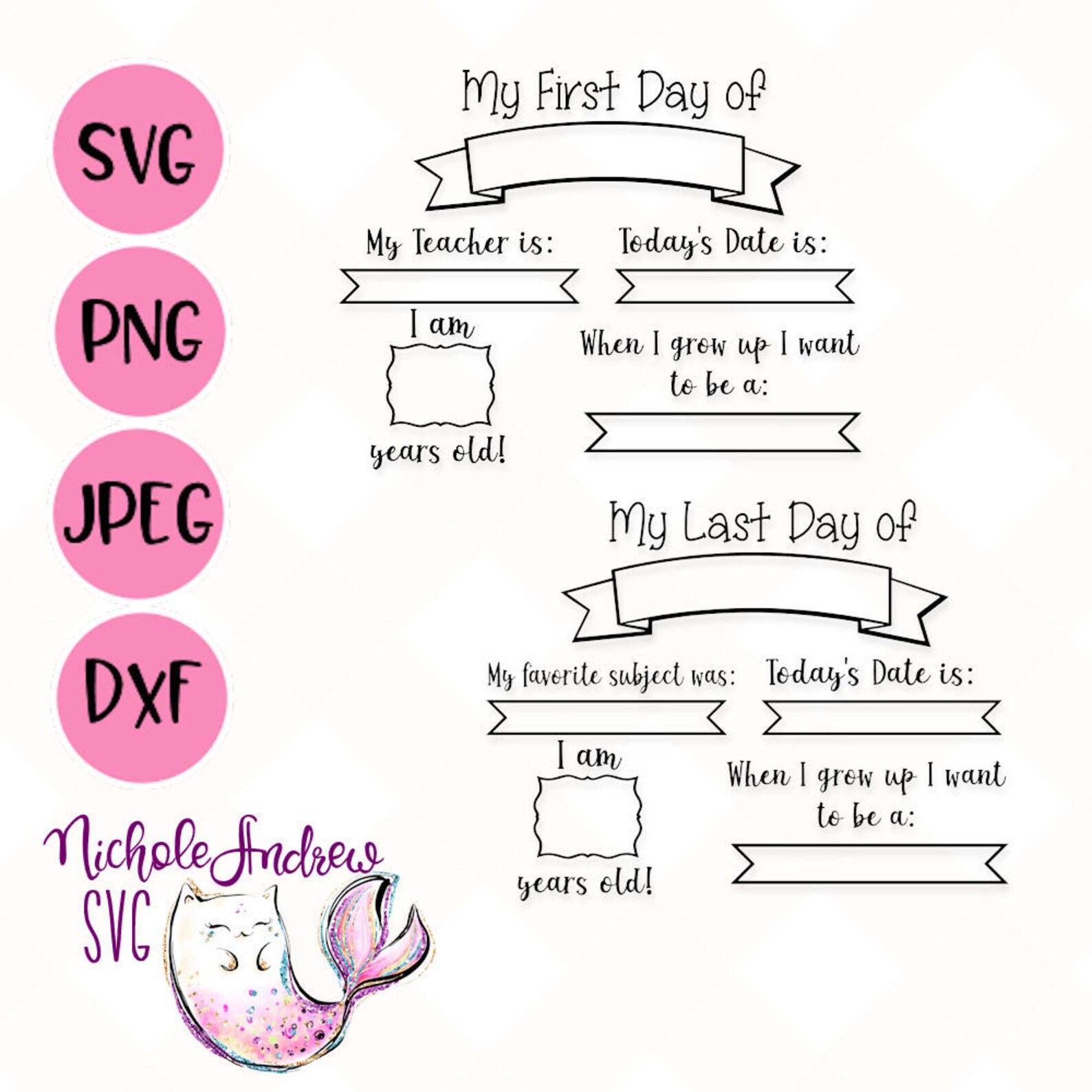 First Day of School Board Svg Last Day of School Board Svg - Etsy
