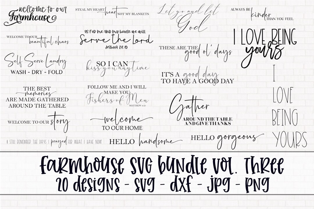 Farmhouse SVG Cut File Bundle - Farmhouse Sign SVG - Instant Download ...