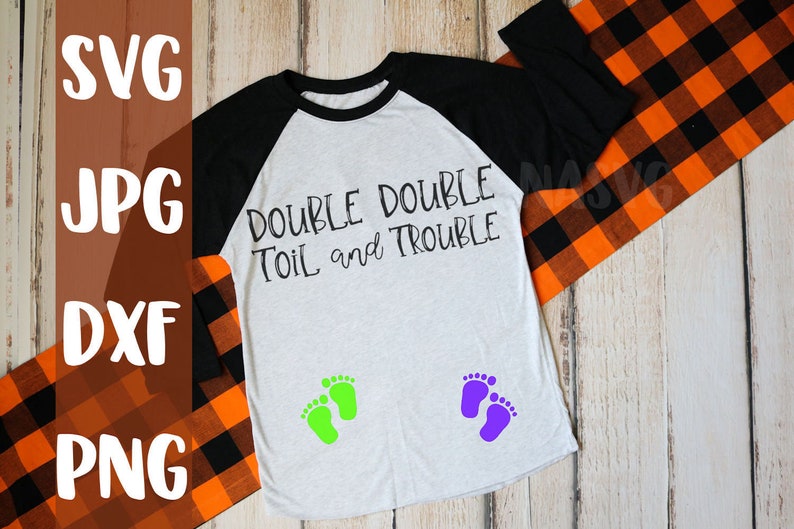 Download Double Double Toil and Trouble Halloween Maternity svg | Etsy