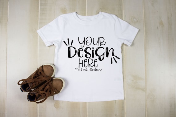Blank Child White T Shirt Mockup Flat Lay Styled Stock Etsy