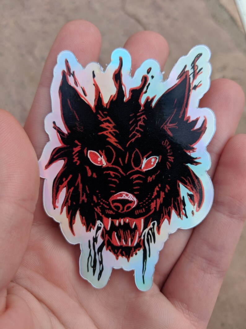 Shadow Wolf Holographic Stickers image 2