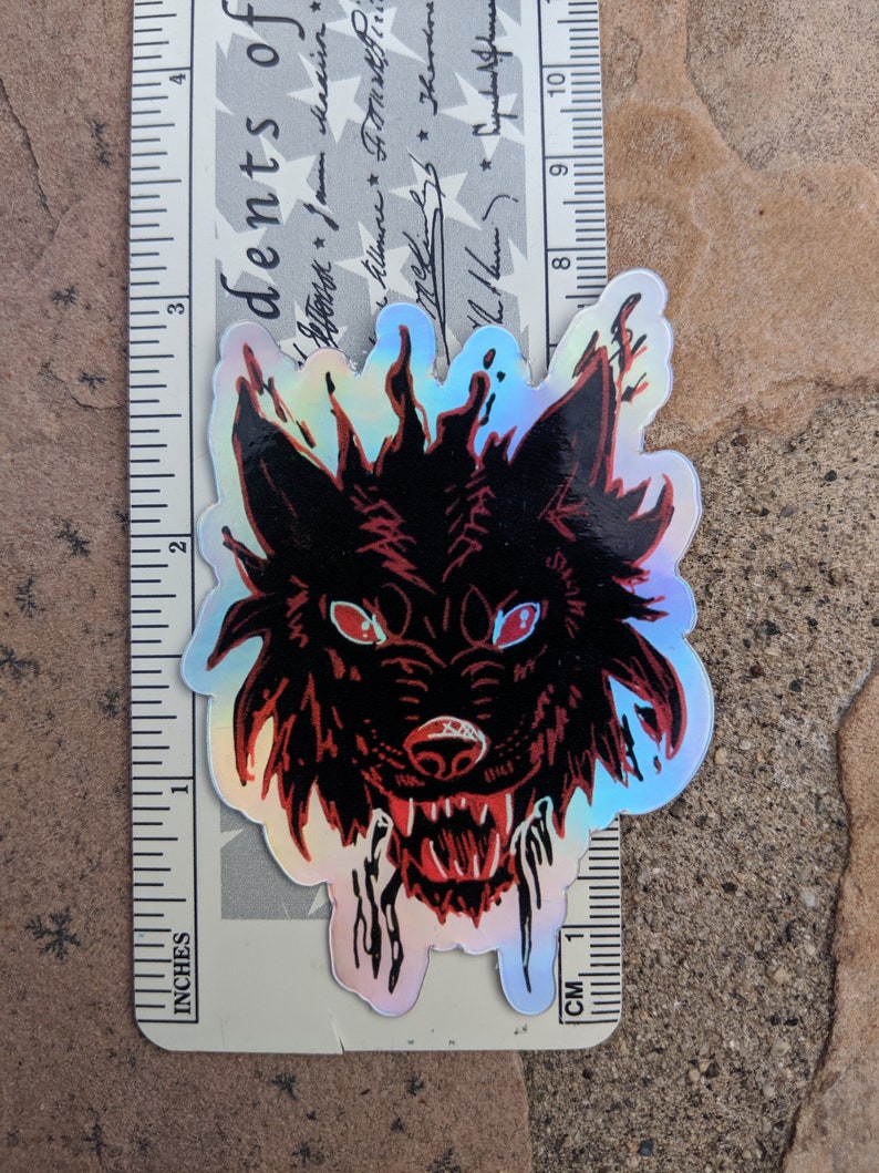 Shadow Wolf Holographic Stickers image 3