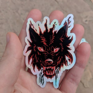 Shadow Wolf Holographic Stickers image 5